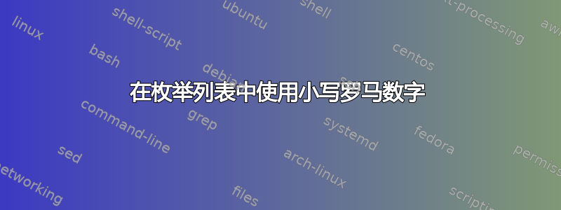 在枚举列表中使用小写罗马数字