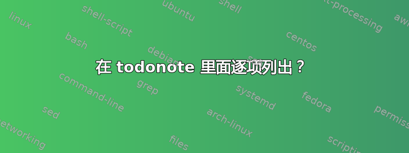 在 todonote 里面逐项列出？