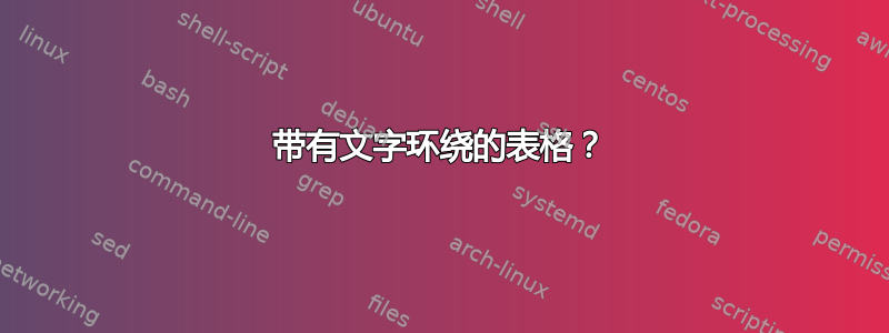 带有文字环绕的表格？