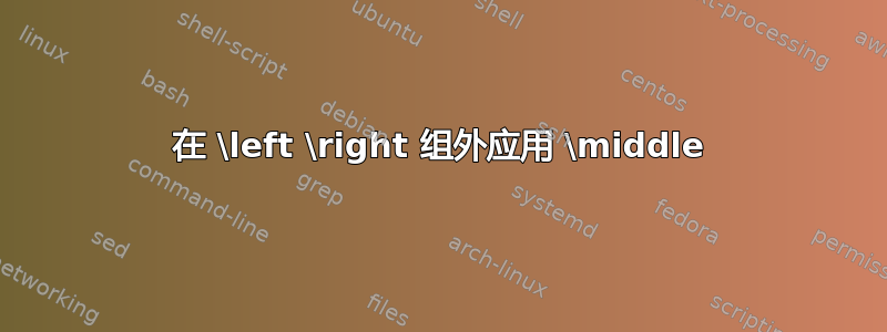 在 \left \right 组外应用 \middle