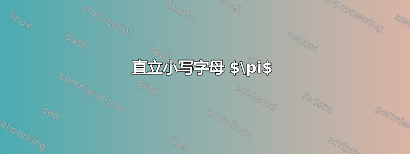 直立小写字母 $\pi$