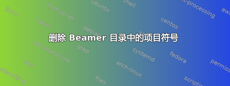 删除 Beamer 目录中的项目符号