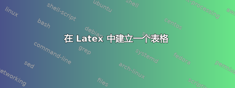 在 Latex 中建立一个表格