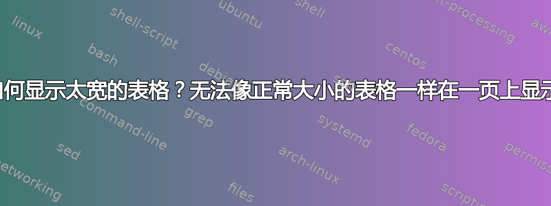 如何显示太宽的表格？无法像正常大小的表格一样在一页上显示