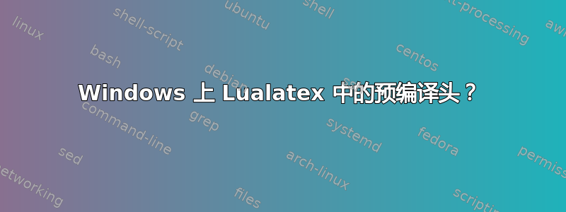 Windows 上 Lualatex 中的预编译头？