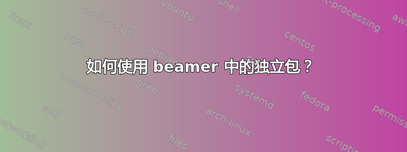 如何使用 beamer 中的独立包？