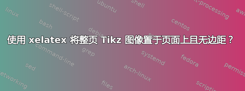 使用 xelatex 将整页 Tikz 图像置于页面上且无边距？