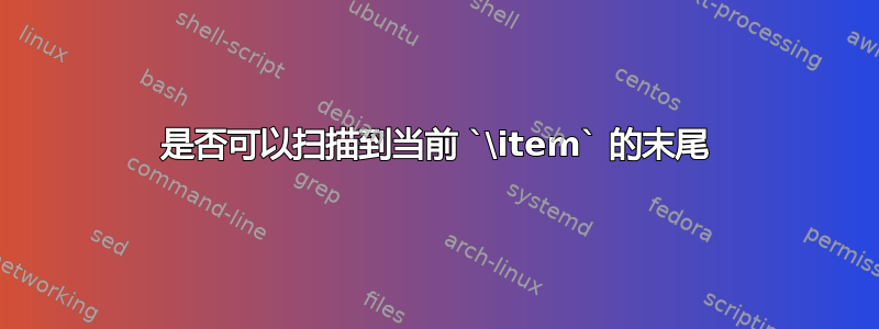 是否可以扫描到当前 `\item` 的末尾