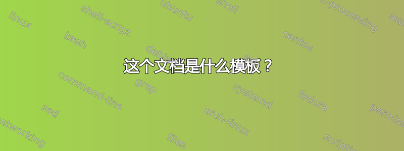 这个文档是什么模板？