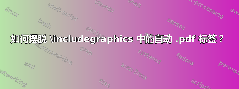 如何摆脱 \includegraphics 中的自动 .pdf 标签？