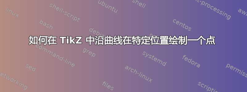 如何在 TikZ 中沿曲线在特定位置绘制一个点