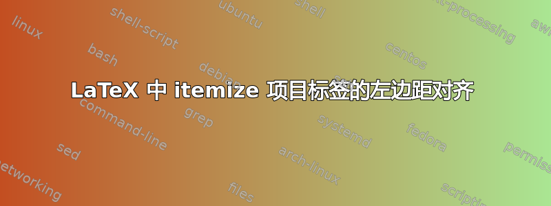 LaTeX 中 itemize 项目标签的左边距对齐