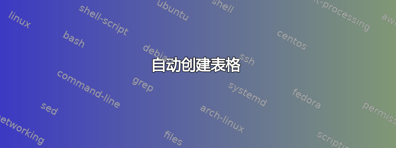 自动创建表格