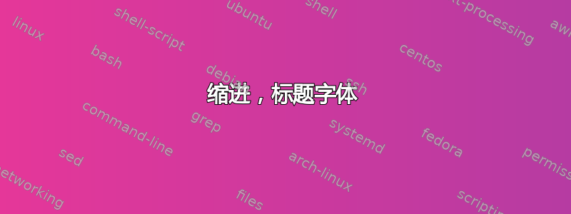 缩进，标题字体