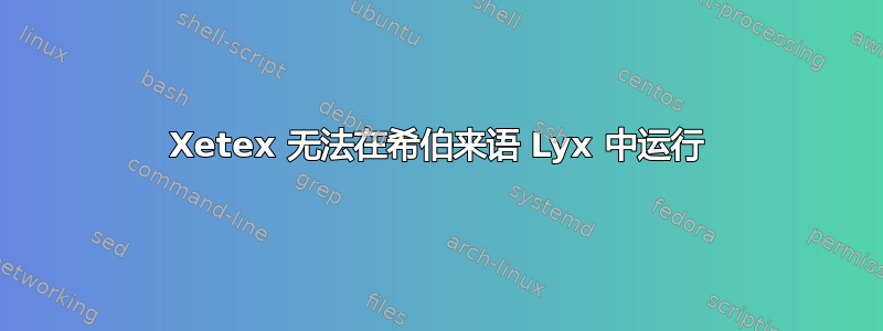 Xetex 无法在希伯来语 Lyx 中运行