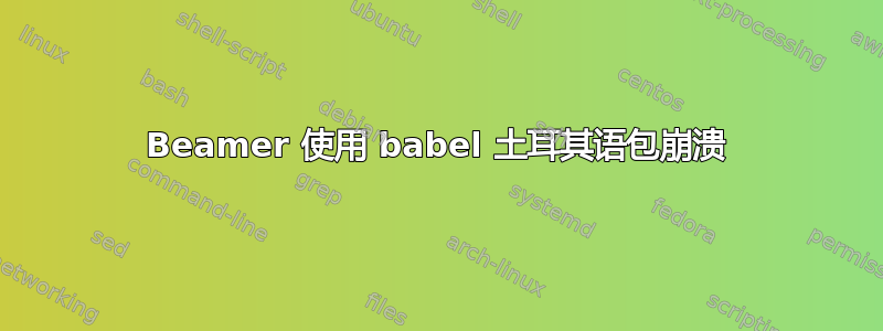 Beamer 使用 babel 土耳其语包崩溃