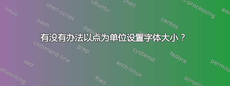 有没有办法以点为单位设置字体大小？