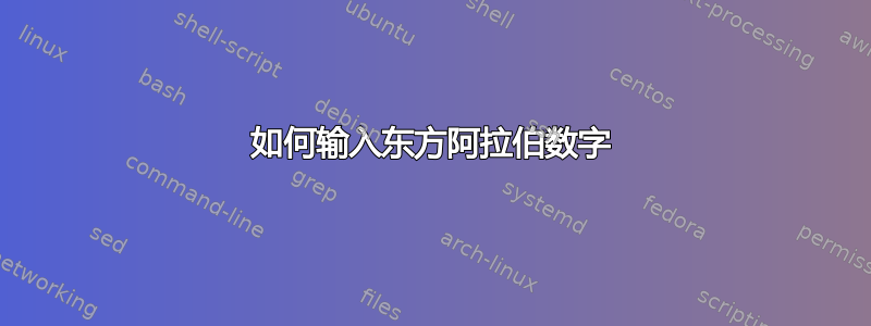 如何输入东方阿拉伯数字