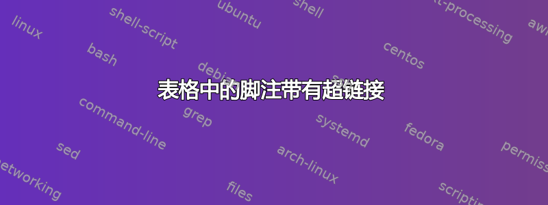 表格中的脚注带有超链接