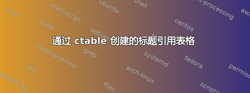 通过 ctable 创建的标题引用表格