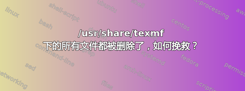 /usr/share/texmf 下的所有文件都被删除了，如何挽救？