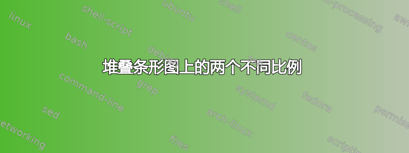 堆叠条形图上的两个不同比例