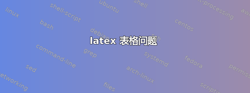 latex 表格问题