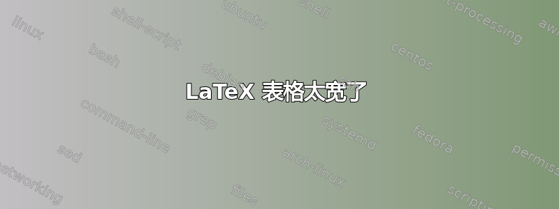 LaTeX 表格太宽了