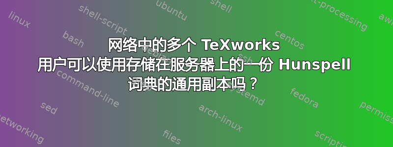 网络中的多个 TeXworks 用户可以使用存储在服务器上的一份 Hunspell 词典的通用副本吗？