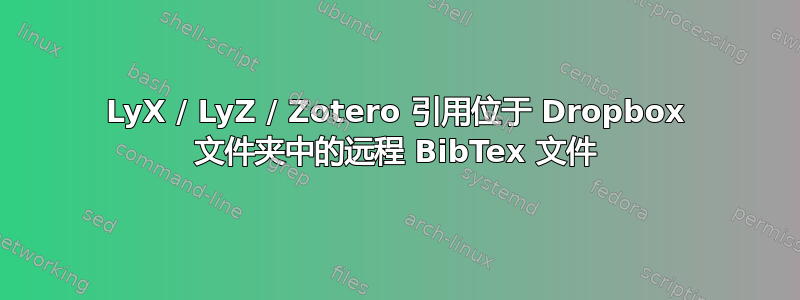 LyX / LyZ / Zotero 引用位于 Dropbox 文件夹中的远程 BibTex 文件