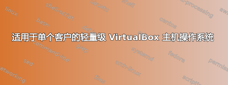 适用于单个客户的轻量级 VirtualBox 主机操作系统