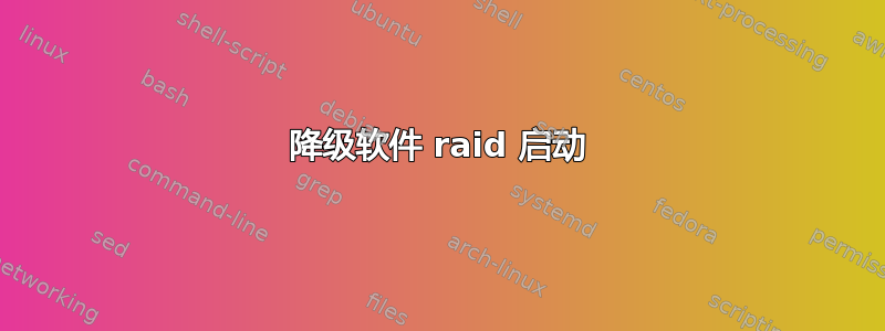 降级软件 raid 启动