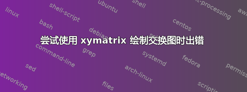 尝试使用 xymatrix 绘制交换图时出错