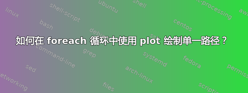 如何在 foreach 循环中使用 plot 绘制单一路径？