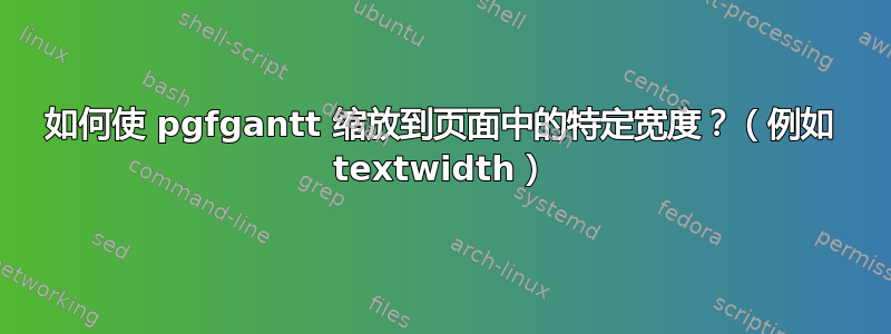 如何使 pgfgantt 缩放到页面中的特定宽度？（例如 textwidth）