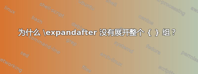 为什么 \expandafter 没有展开整个 { } 组？