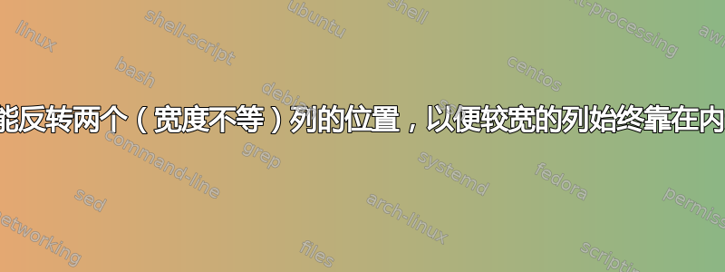 我怎样才能反转两个（宽度不等）列的位置，以便较宽的列始终靠在内边距上？