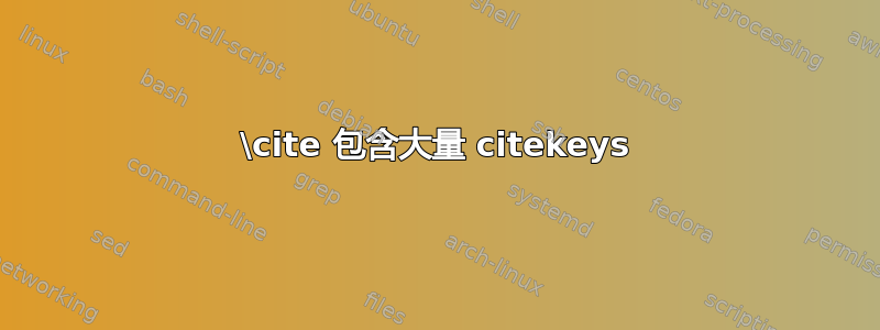 \cite 包含大量 citekeys