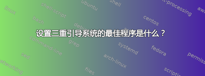 设置三重引导系统的最佳程序是什么？