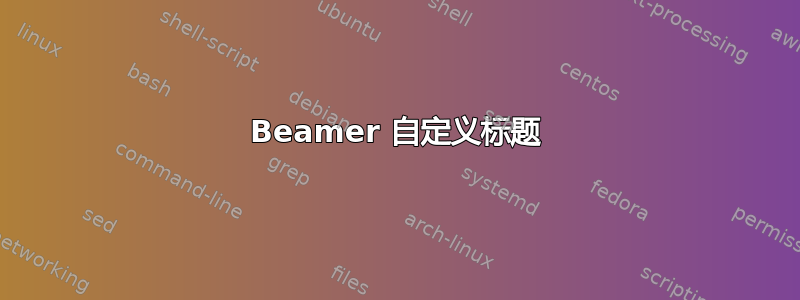 Beamer 自定义标题