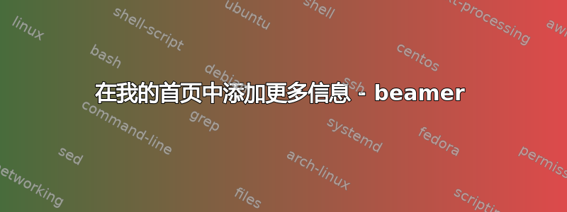 在我的首页中添加更多信息 - beamer