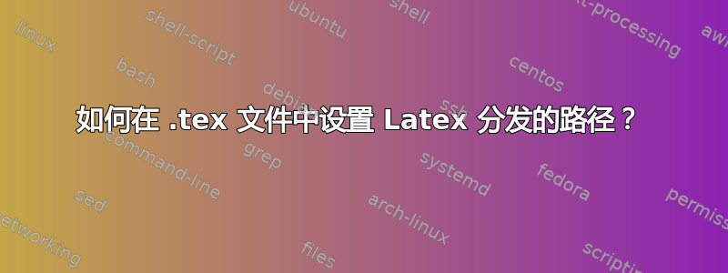 如何在 .tex 文件中设置 Latex 分发的路径？