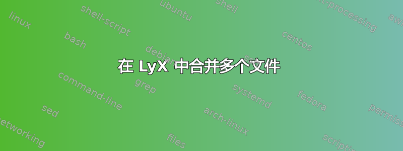 在 LyX 中合并多个文件