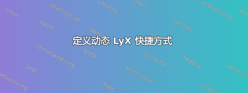 定义动态 LyX 快捷方式