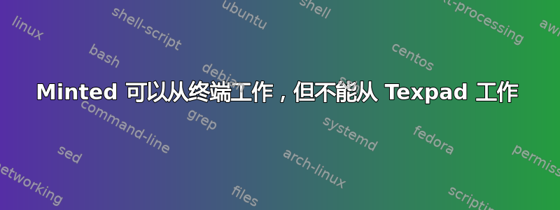 Minted 可以从终端工作，但不能从 Texpad 工作