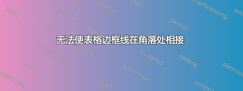 无法使表格边框线在角落处相接