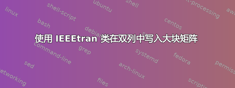 使用 IEEEtran 类在双列中写入大块矩阵