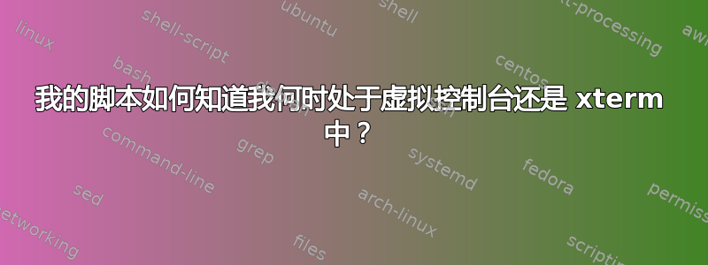 我的脚本如何知道我何时处于虚拟控制台还是 xterm 中？