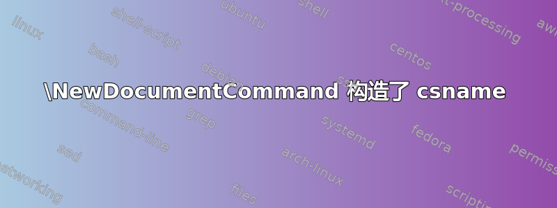 \NewDocumentCommand 构造了 csname