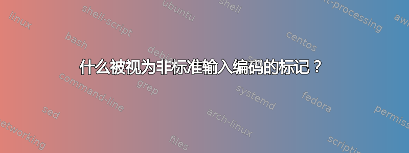 什么被视为非标准输入编码的标记？